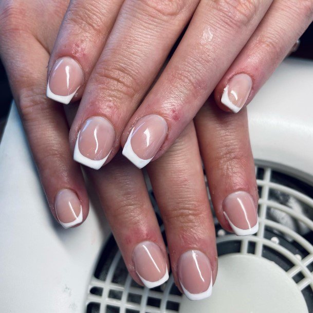 Womens White Square Good Looking Nails