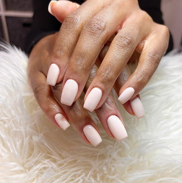 Womens White Square Nail Ideas