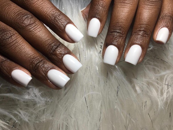 Womens White Square Nails