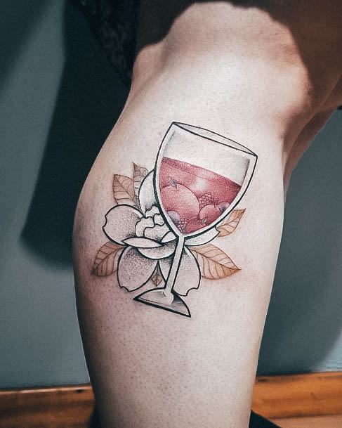 Womens Wine Girly Tattoo Designs