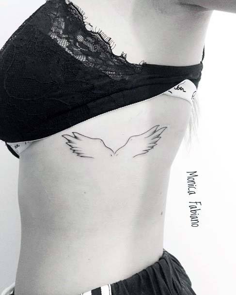 Womens Wings Torso Angel Tattoo