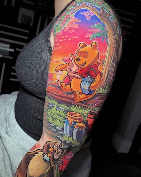 Womens Winnie The Pooh Super Tattoo Designs