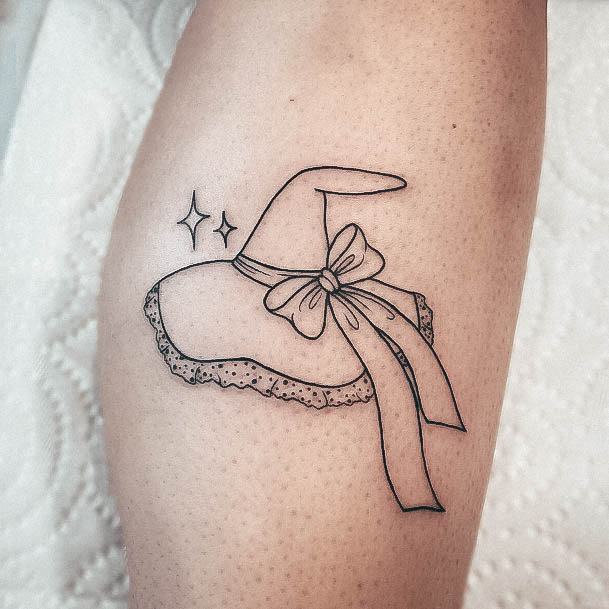 Womens Witch Hat Girly Tattoo Designs