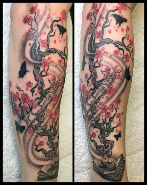 Womens Wonderful Cherry Blossom Tattoo