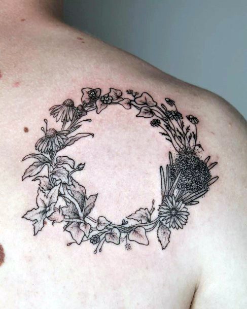 Womens Wreath Tattoo Design Ideas