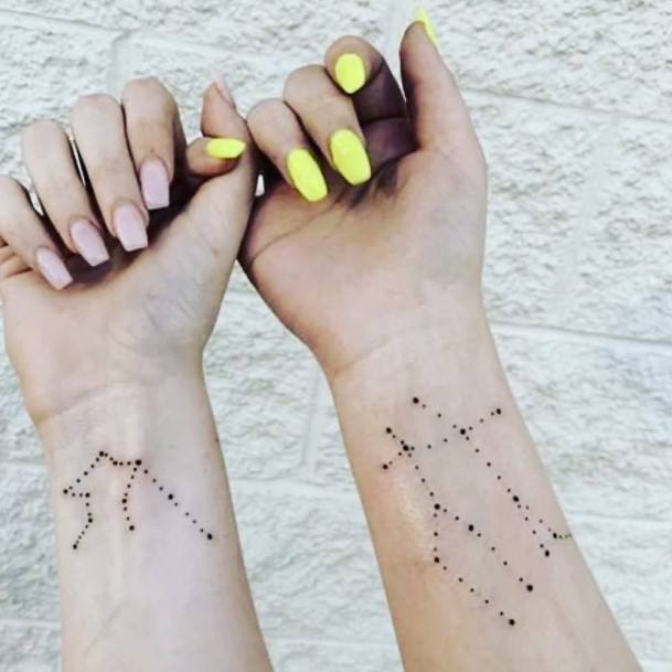 Womens Wrist Constellation Matching Tattoo