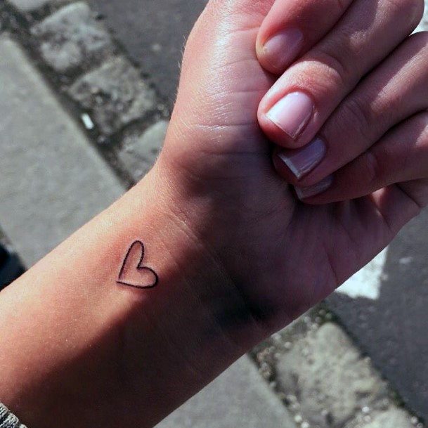 Womens Wrist Cute Heart Tattoo