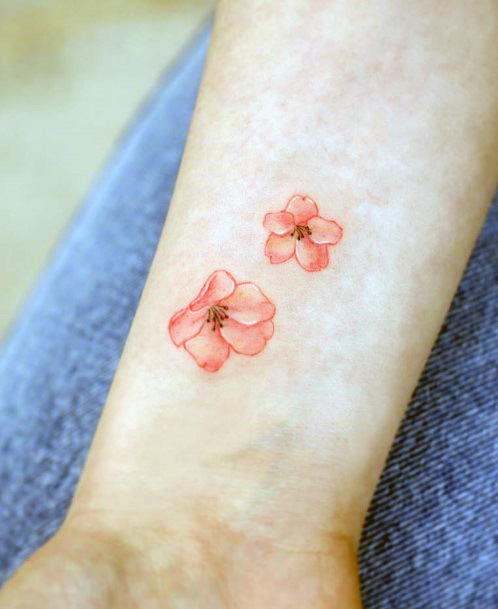 Womens Wrist Delicate Florals Cute Tattoo