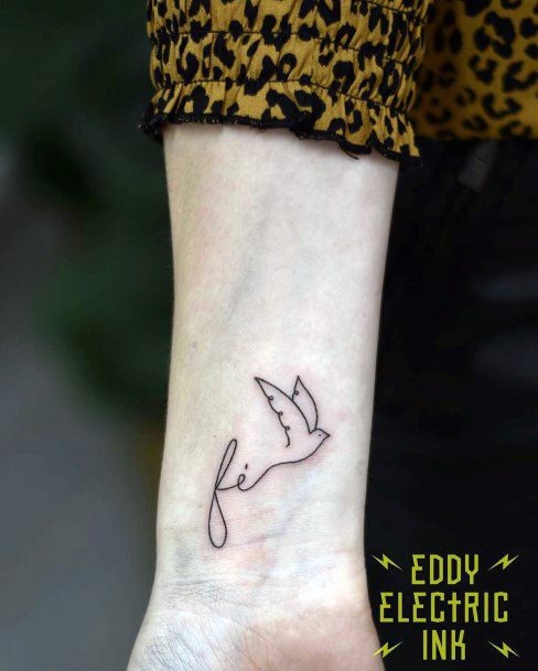 Womens Wrist Dove Tattoo
