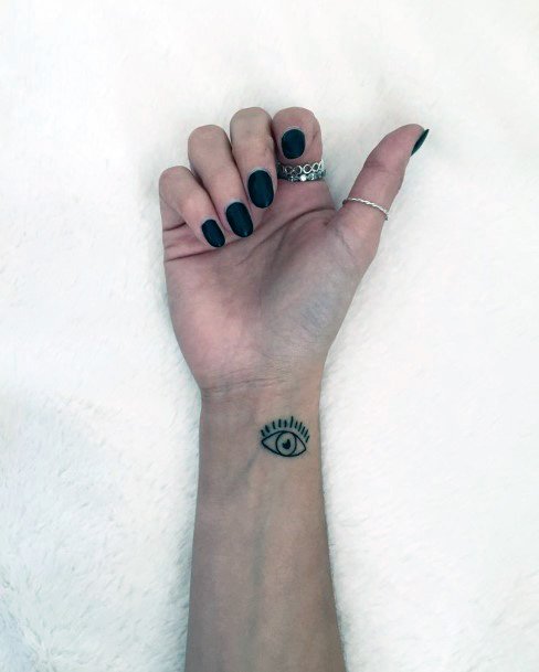 Womens Wrist Eye Tattoo