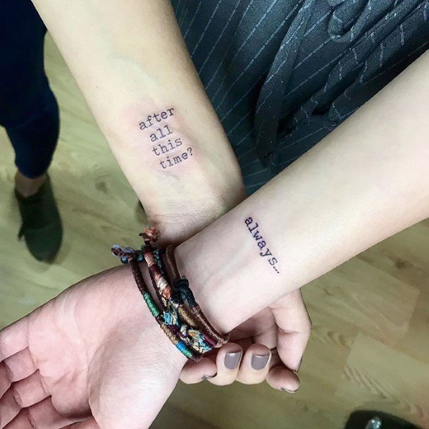 Womens Wrist Matching Quote Tattoo