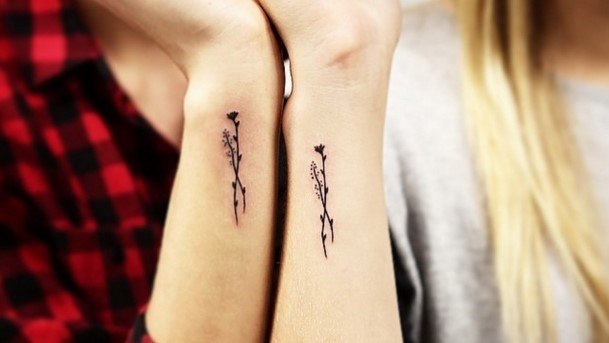 Womens Wrist Plant Tattoo For Best Friends