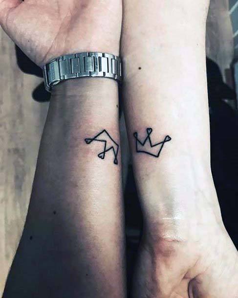 Womens Wrist Simple Crown Tattoo