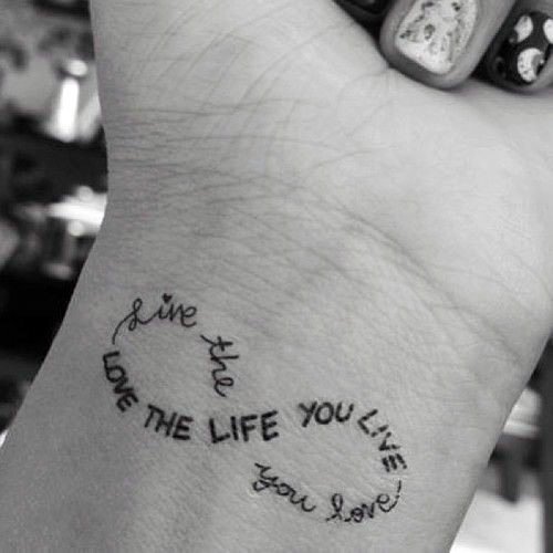 Womens Wrists Infinity Quote Tattoo