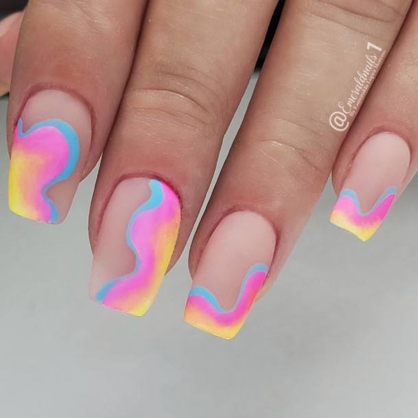 Womens Yellow And Pink Nail Ideas