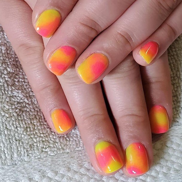 Womens Yellow And Pink Super Nail Designs