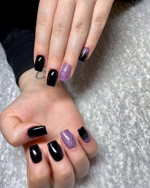 Wonderful Black And Purple Nail Design Inspiration For Ladies