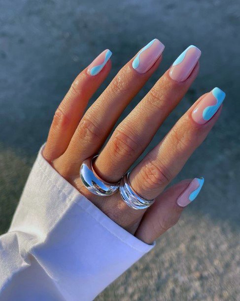 Wonderful Blue And Pink April Nails