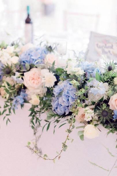 Wonderful Blue Tinted Wedding Flowers