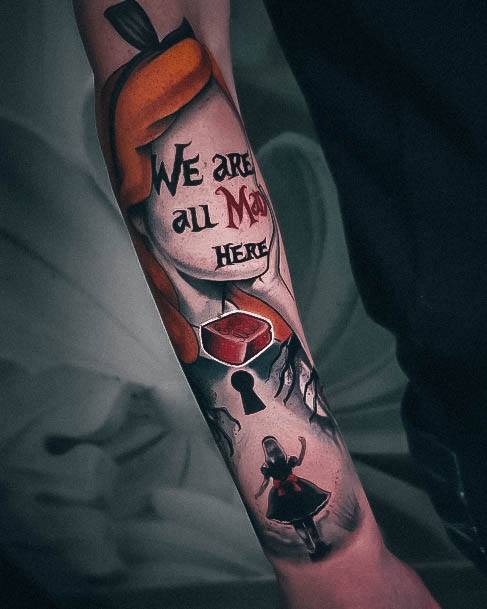 Wonderful Body Art Alice In Wonderland Tattoo For Women