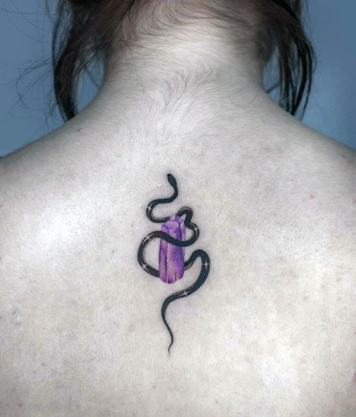 Wonderful Body Art Amethyst Tattoo For Women