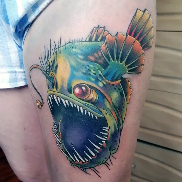 Wonderful Body Art Anglerfish Tattoo For Women