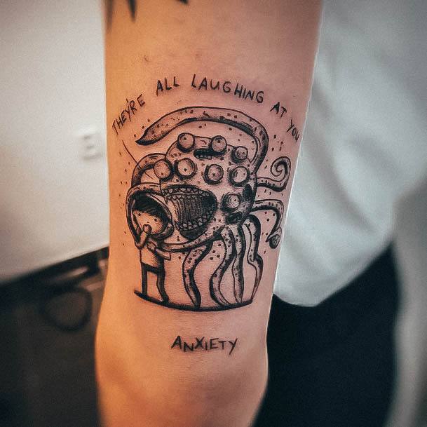 Wonderful Body Art Anxiety Tattoo For Women