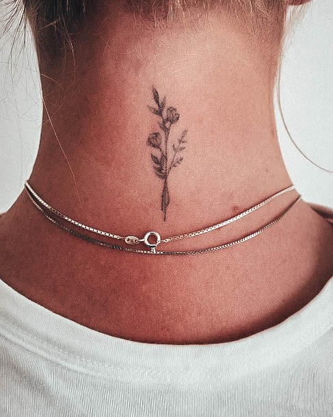 Wonderful Body Art Back Of Neck Tattoo For Women