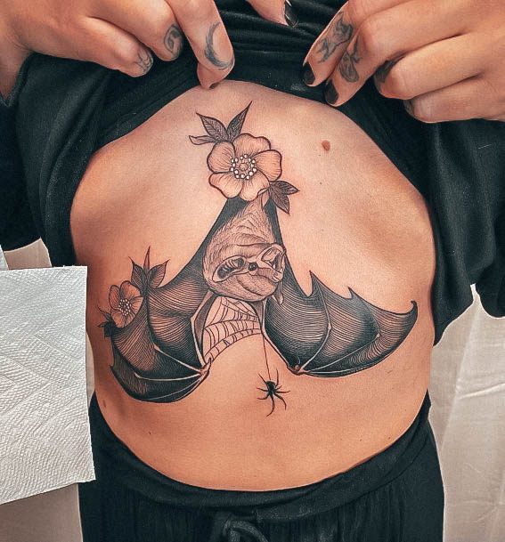 Wonderful Body Art Bat Tattoo For Women