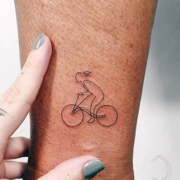 Wonderful Body Art Bicycle Tattoo For Women