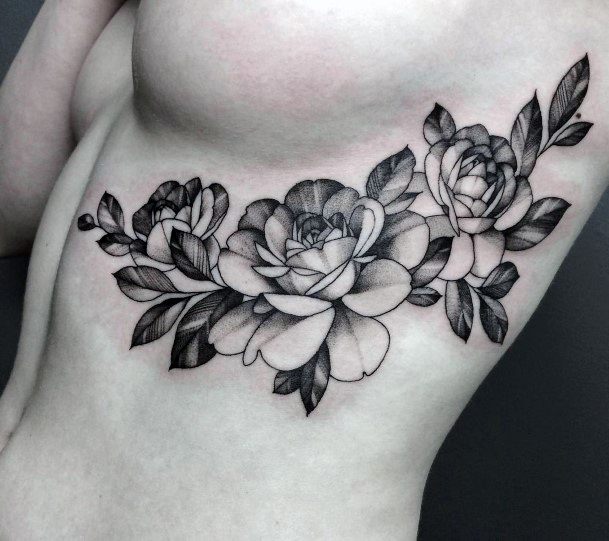 Wonderful Body Art Black Ink Tattoo For Women