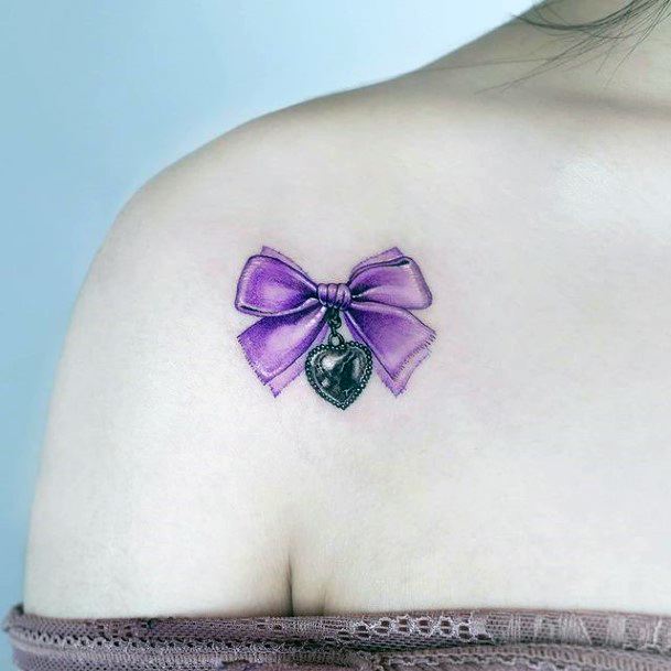 Wonderful Body Art Bow Tattoo For Women