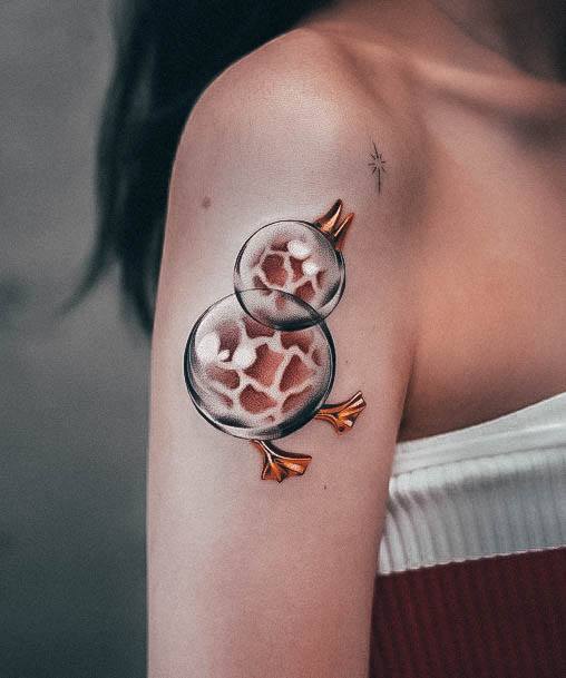 Wonderful Body Art Bubble Tattoo For Women