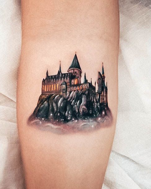 Wonderful Body Art Castle Tattoo For Women