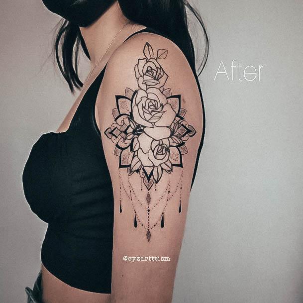 Wonderful Body Art Chandelier Tattoo For Women