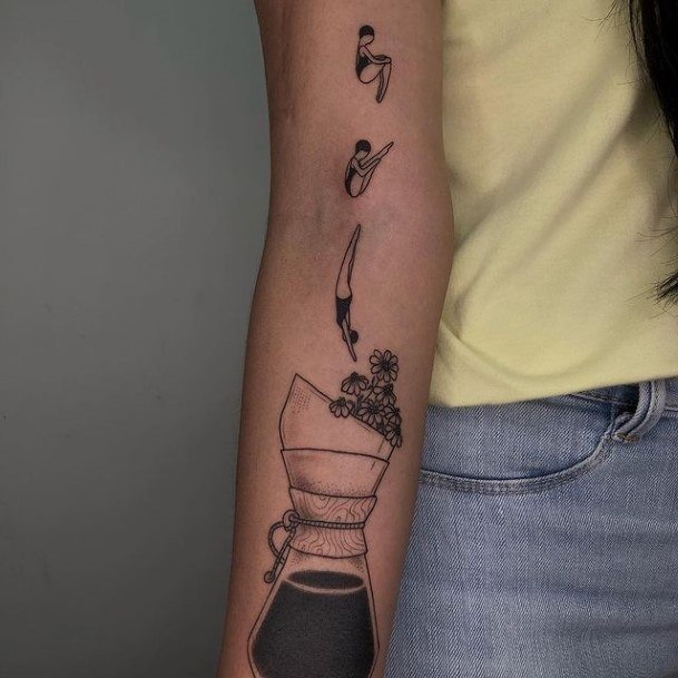 Wonderful Body Art Coffee Pot Tattoo For Women