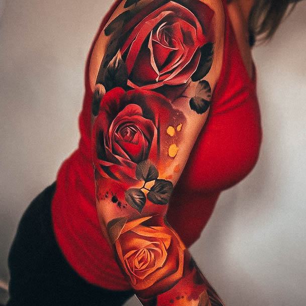 Wonderful Body Art Color Tattoo For Women