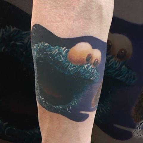 Wonderful Body Art Cookie Monster Tattoo For Women