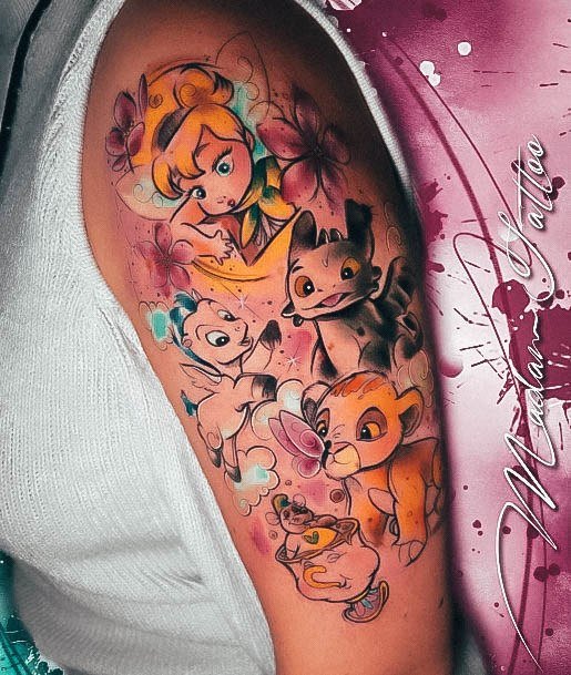 Wonderful Body Art Disney Princess Tattoo For Women