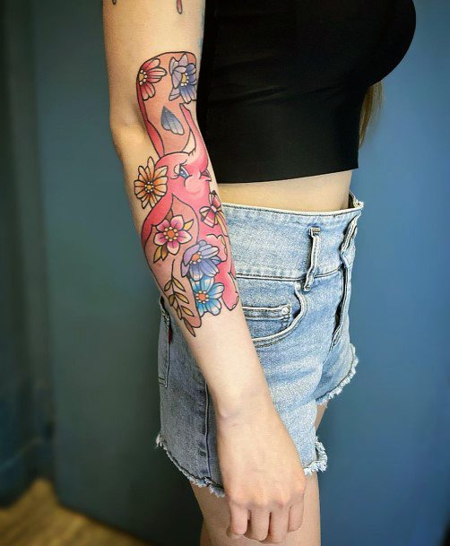 Wonderful Body Art Dumbo Tattoo For Women