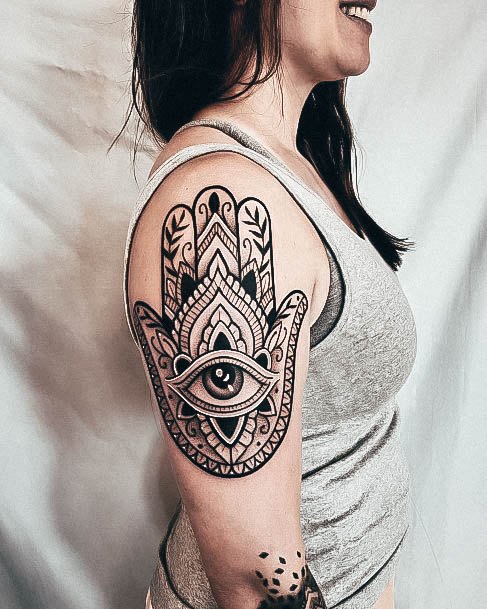 Wonderful Body Art Evil Eye Tattoo For Women