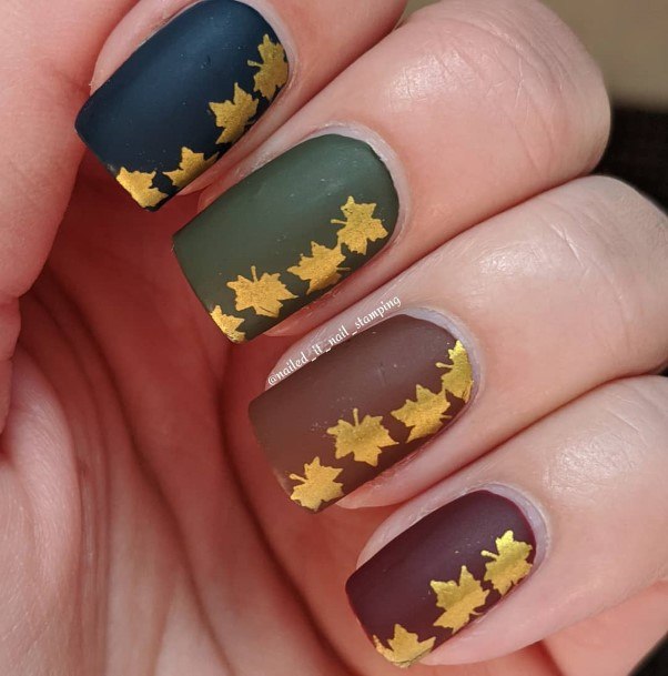 Wonderful Body Art Fall Leaf Nail For Women