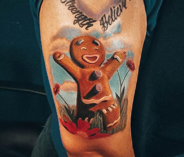 Wonderful Body Art Gingerbread Man Tattoo For Women