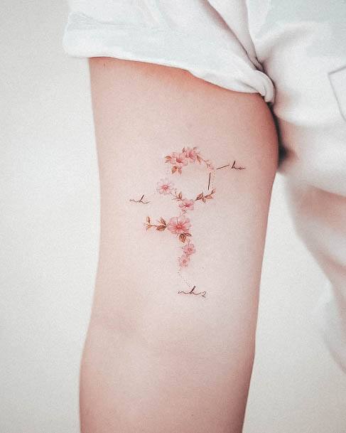 Wonderful Body Art Girly Tattoo For Women Chemistry Themed Tricep