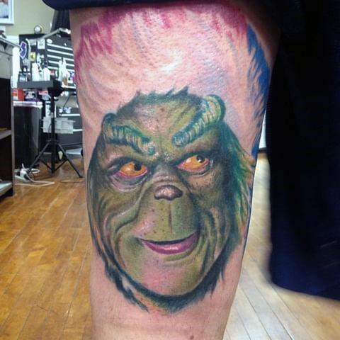 Wonderful Body Art Grinch Tattoo For Women