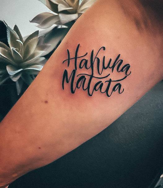 Wonderful Body Art Hakuna Matata Tattoo For Women