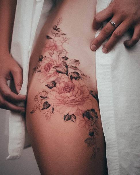 Wonderful Body Art Hip Tattoo For Women