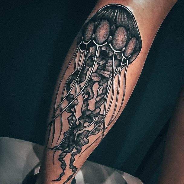 Wonderful Body Art Jellyfish Tattoo For Women