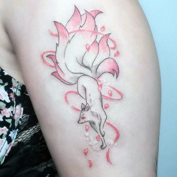 Wonderful Body Art Kitsune Tattoo For Women