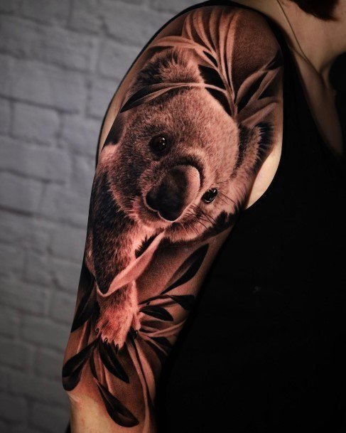 Wonderful Body Art Koala Tattoo For Women